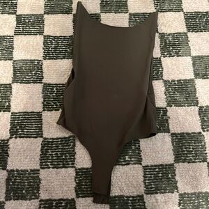 PAXTON olive green open back bodysuit